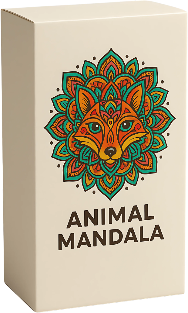 Animal Mandala Coloring Book Mockup