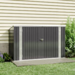 Garden Sanctuary – Black/Green/Grey Steel Lockable Garden Bicycle Storage Shed