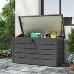 Garden Sanctuary – 350L Metal Lockable Garden Storage Box Patio Waterproof Box