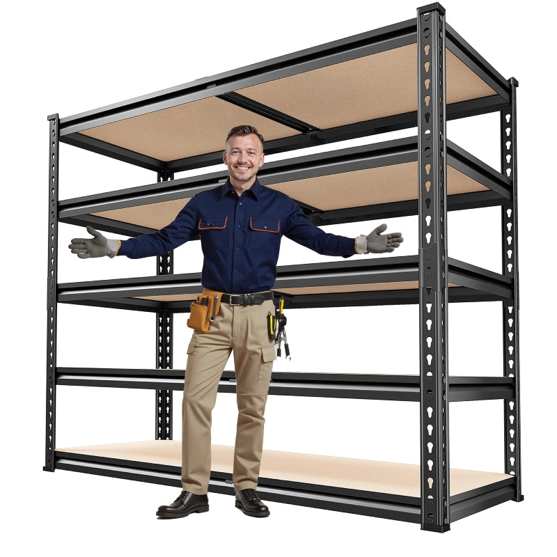 Reibii 5 Tier Garage Storage Shelves 2500lbs Adjustable Shelving Rack