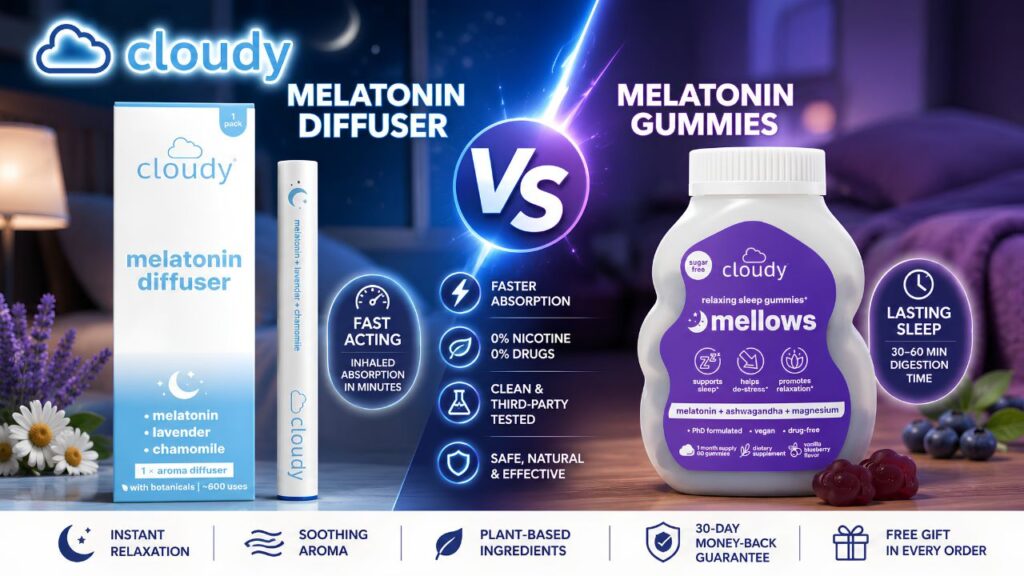cloudy diffuser vs melatonin gummies