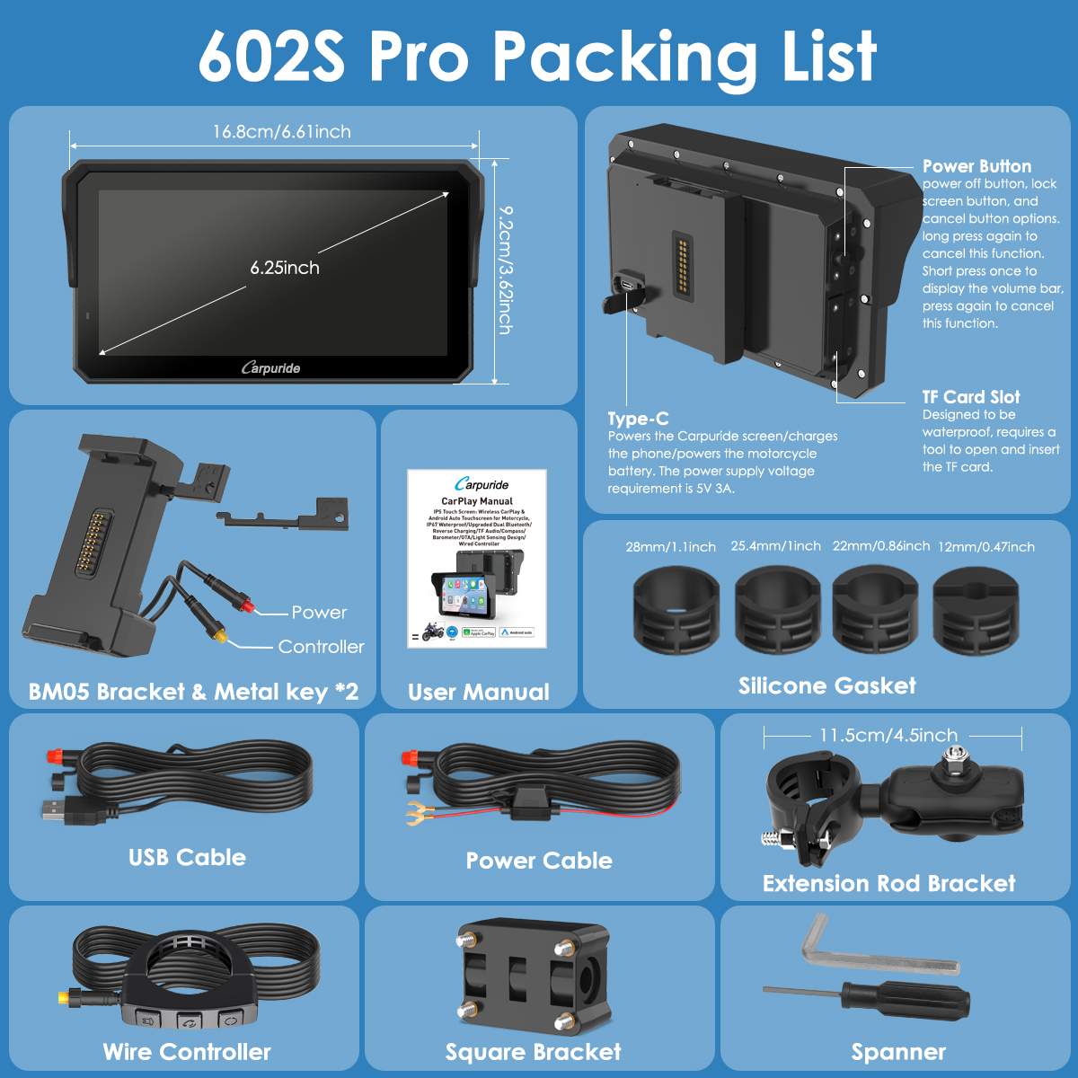 Carpuride W602S Pro package contents and accessories