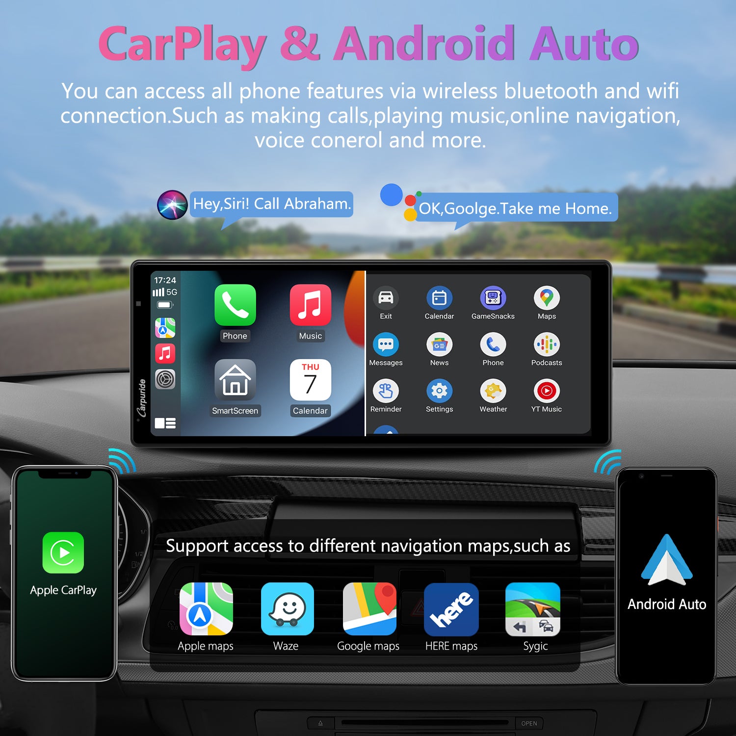 Carpuride W903 vs W903 Plus: Which Should You Buy in 2026? 4 Carpuride W903 wireless Apple CarPlay and Android Auto navigation