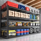 Reibii – Reibii 60″W 4-Tier Heavy Duty Industrial Garage Shelving Units, Adjustable Metal Storage Shelves Racks for Garage, Warehouse, Basement, 2650LBS